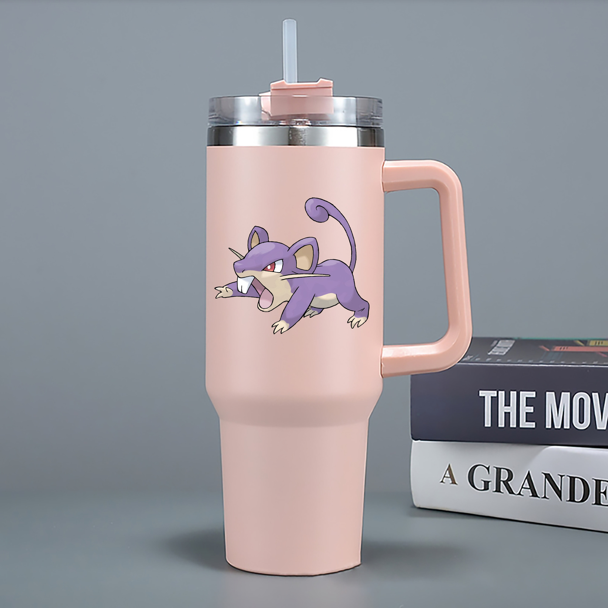 （画像用） ポケットモンスター Pokémon 1200mL車用タンブラー - クリスタルステッカー（プラスチックストロー付き）